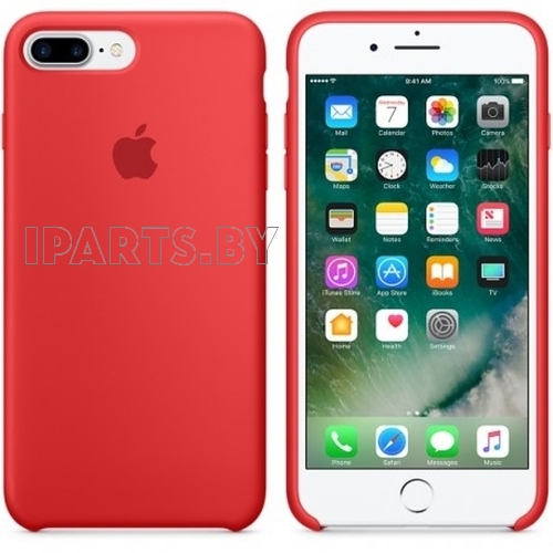 Чехол Silicone Case для iPhone7/8 Plus КРАСНЫЙ (№14)