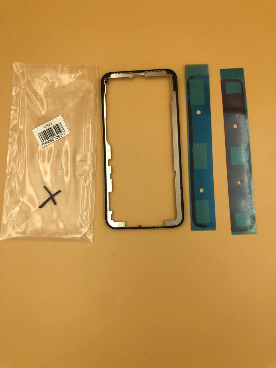 Рамка под стекло модуля iPhoneX ЧЕРНЫЙ + скотч-проклейка