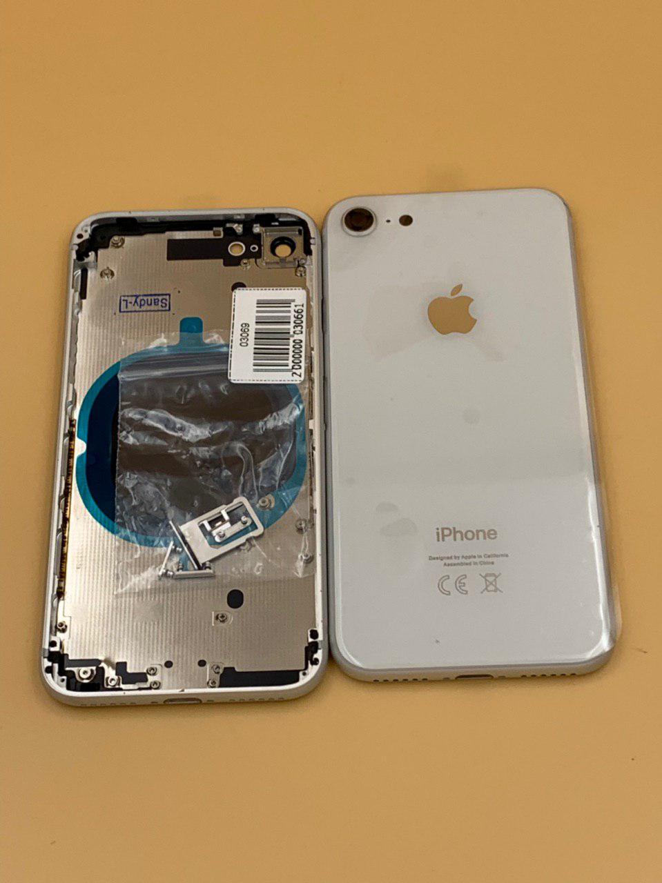 Задняя крышка для iPhone 8 (4,7") + стекло БЕЛЫЙ (CE) Hi-copy