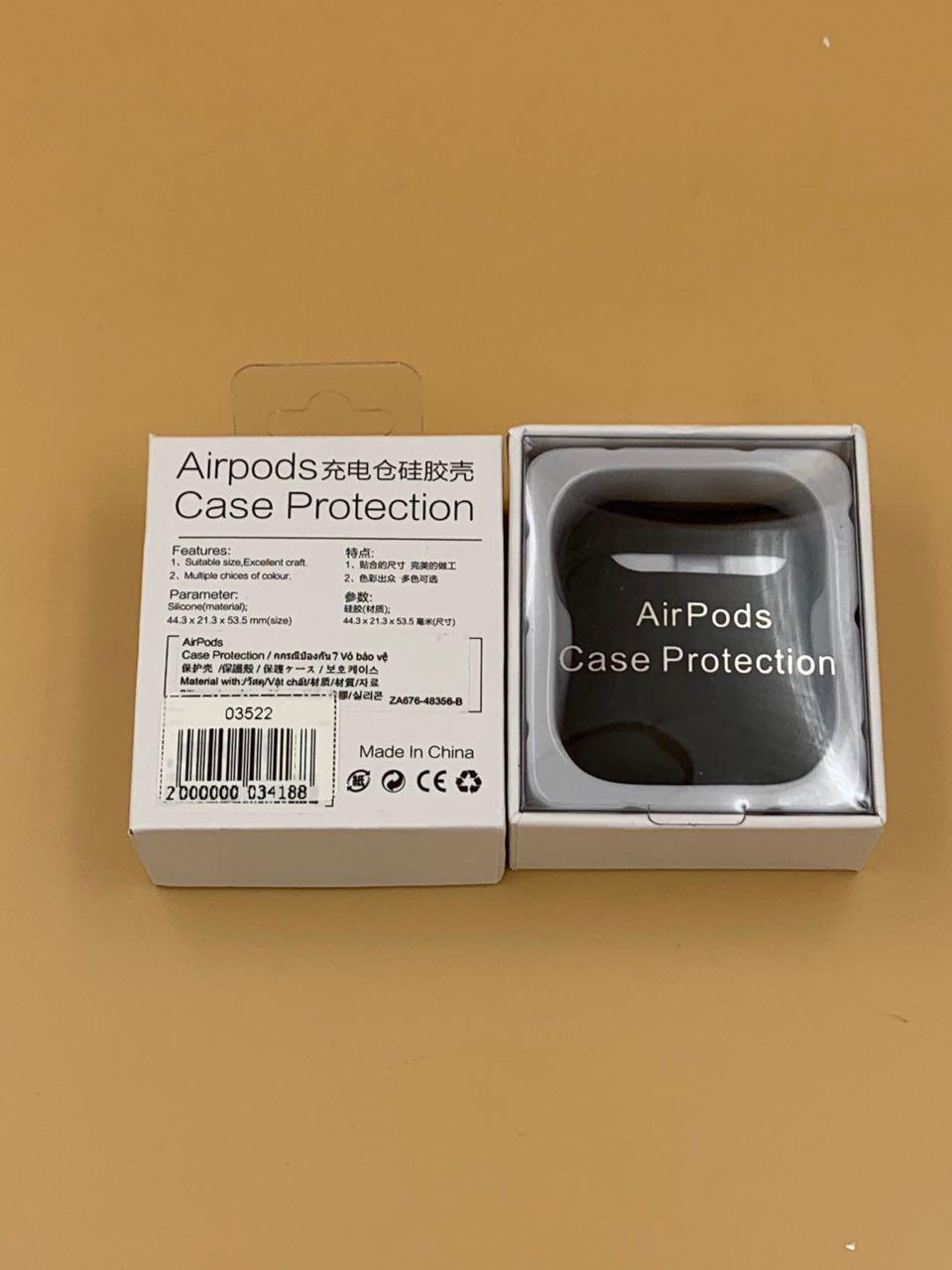 Чехол силиконовый для наушников AIRPods под orig + упак.orig ЧЕРНЫЙ (№20)