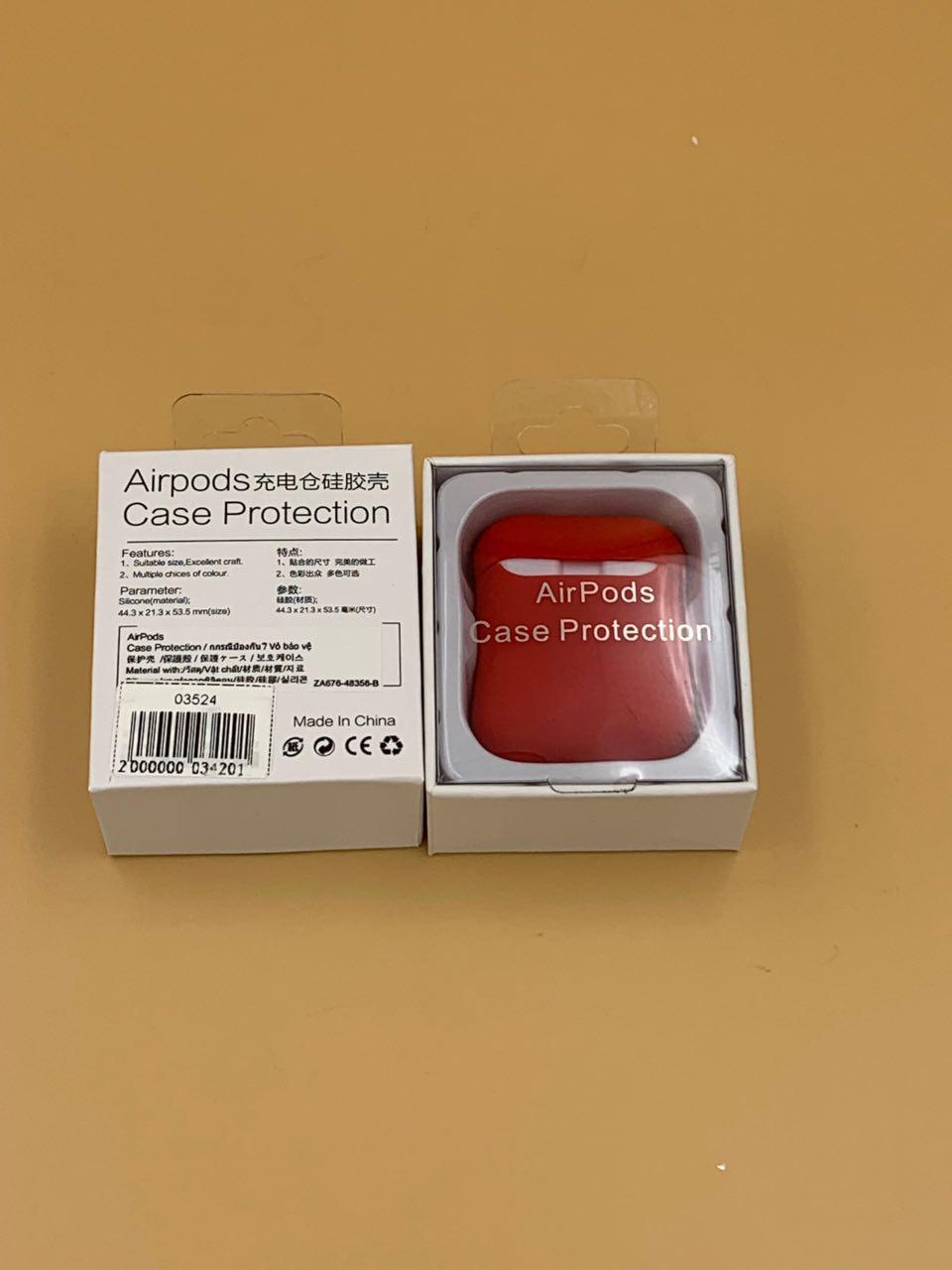 Чехол силиконовый для наушников AIRPods под orig + упак.orig КРАСНЫЙ (№1)