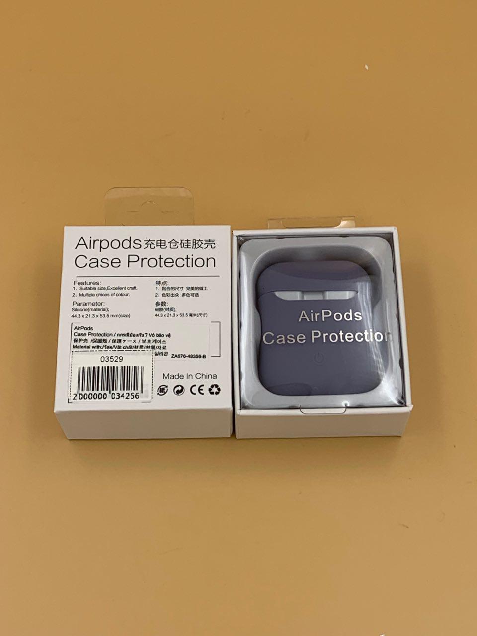 Чехол силиконовый для наушников AIRPods под orig + упак.orig ЛАВАНДОВЫЙ (№9)