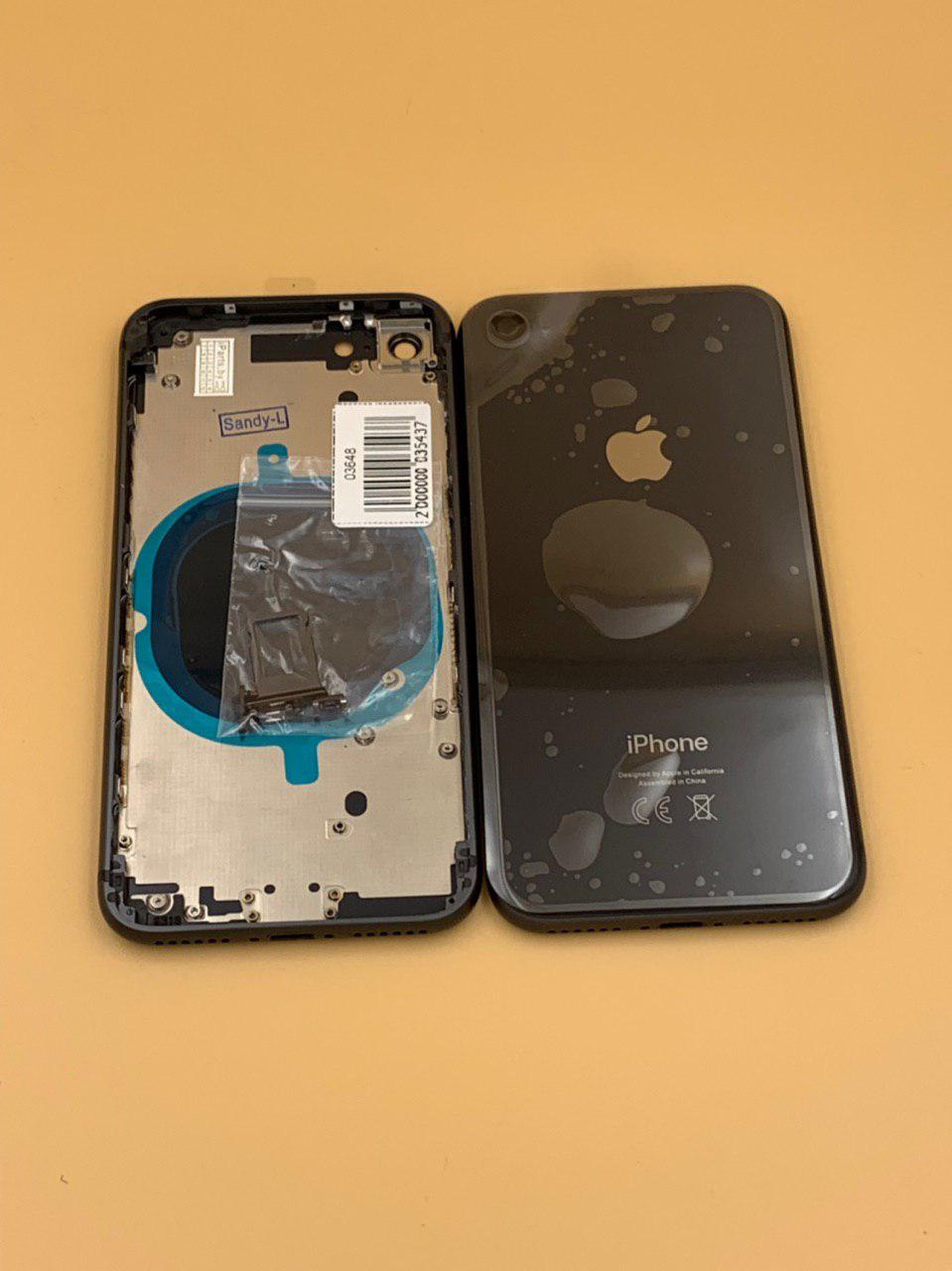 Задняя крышка для iPhone 8 (4,7") + стекло ЧЕРНЫЙ (CE) Hi-copy