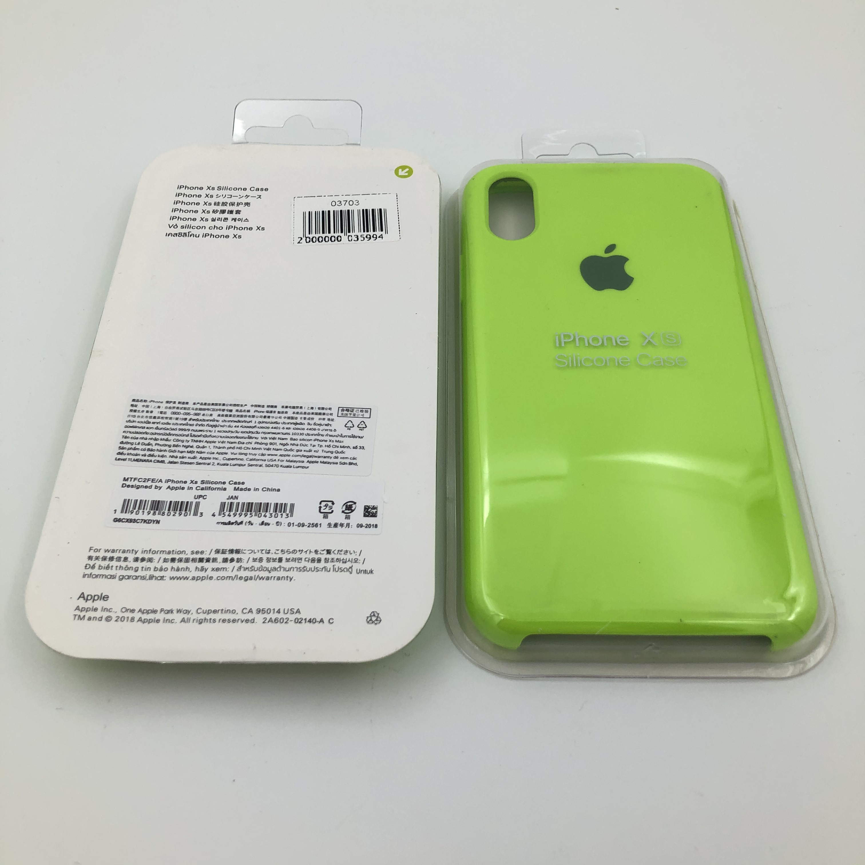 Чехол Silicone Case для iPhoneX/XS ЗЕЛЕНЫЙ НЕОН (№31)