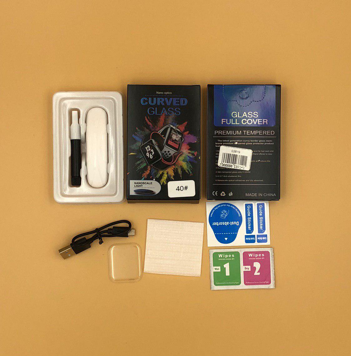 Стекло защитное для iWatch 40" (10D с лампой UV) + упак.