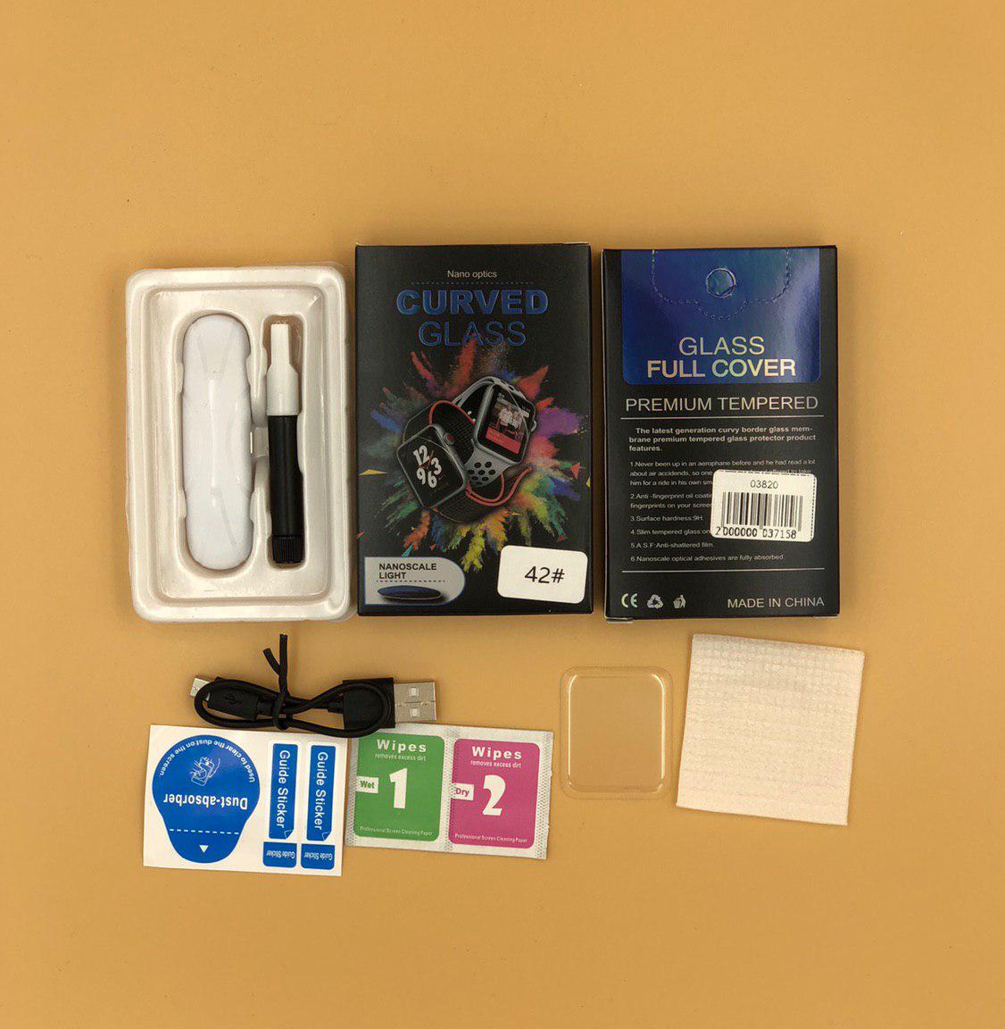 Стекло защитное для iWatch 42" (10D с лампой UV) + упак.