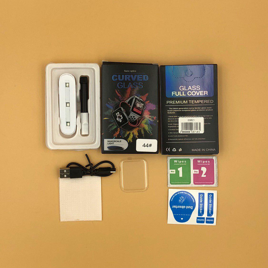 Стекло защитное для iWatch 44" (10D с лампой UV) + упак.