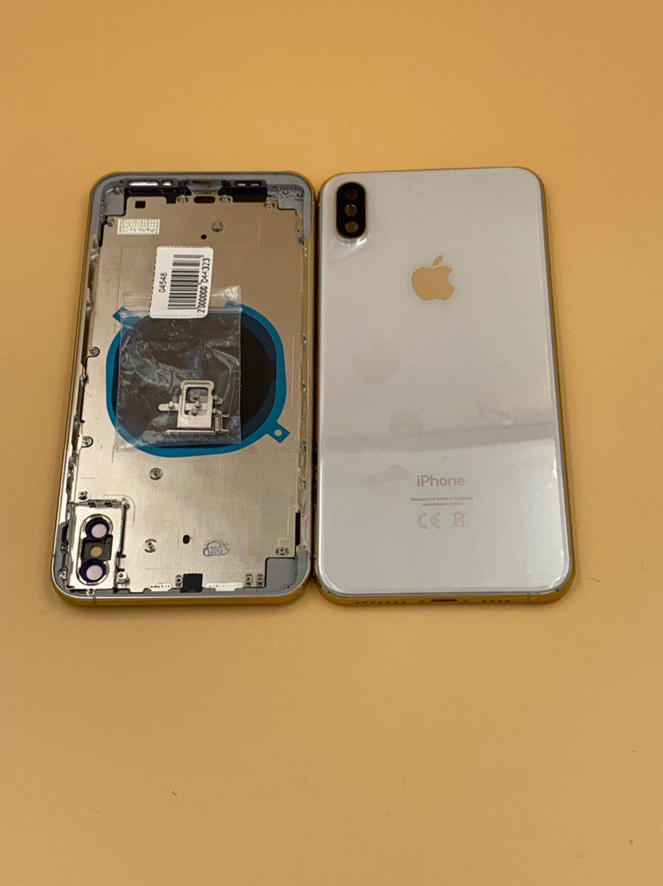 Задняя крышка для iPhone XS Max + стекло БЕЛЫЙ (CE) 