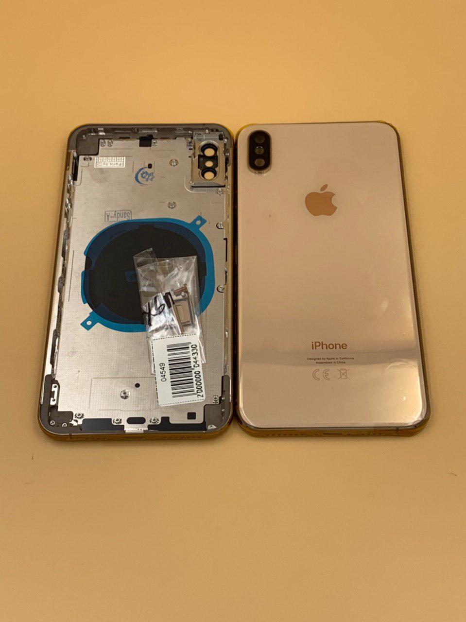 Задняя крышка для iPhone XS Max + стекло ЗОЛОТО (CE) 