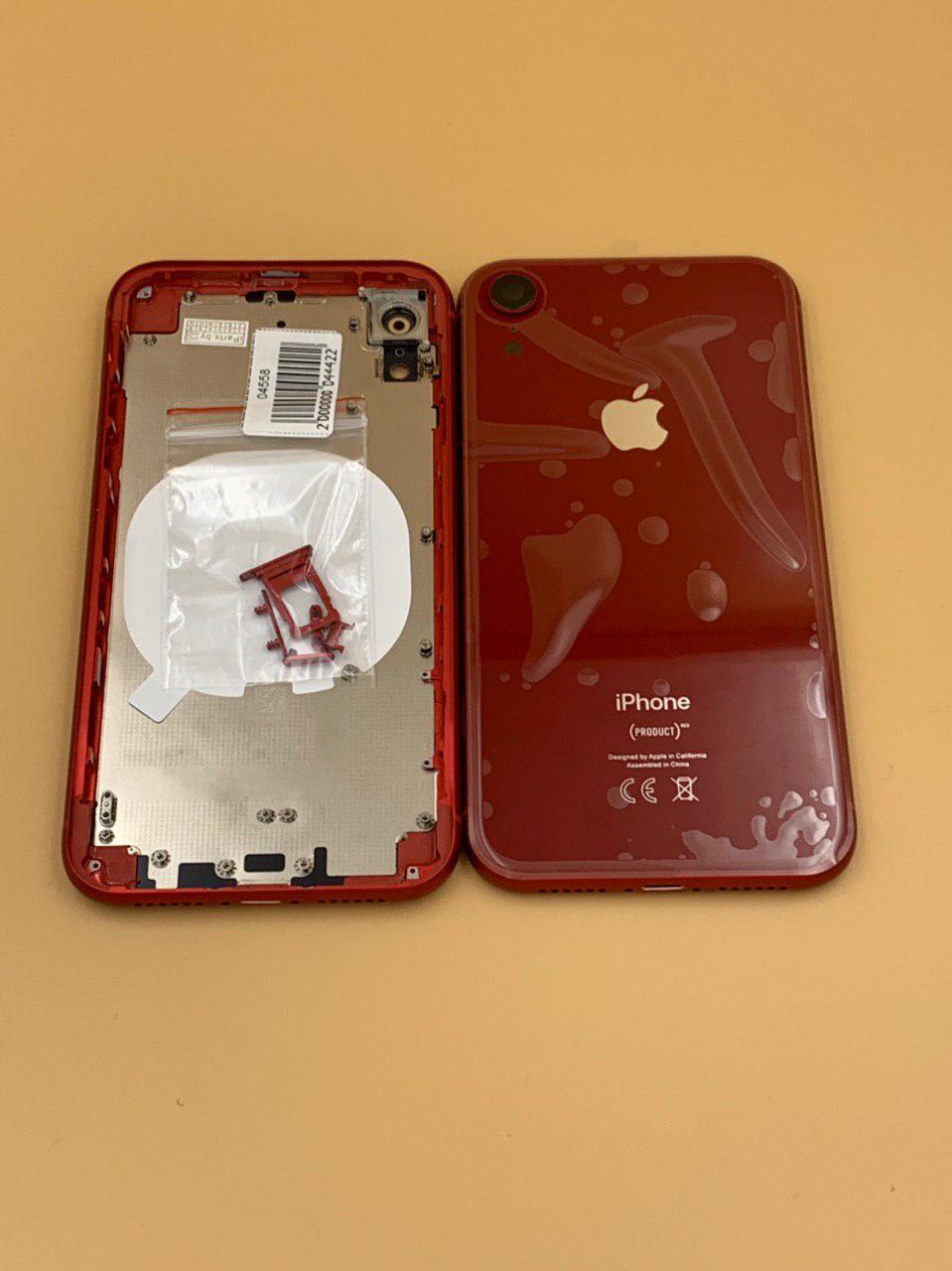 Задняя крышка для iPhone XR + стекло КРАСНЫЙ (СЕ) 