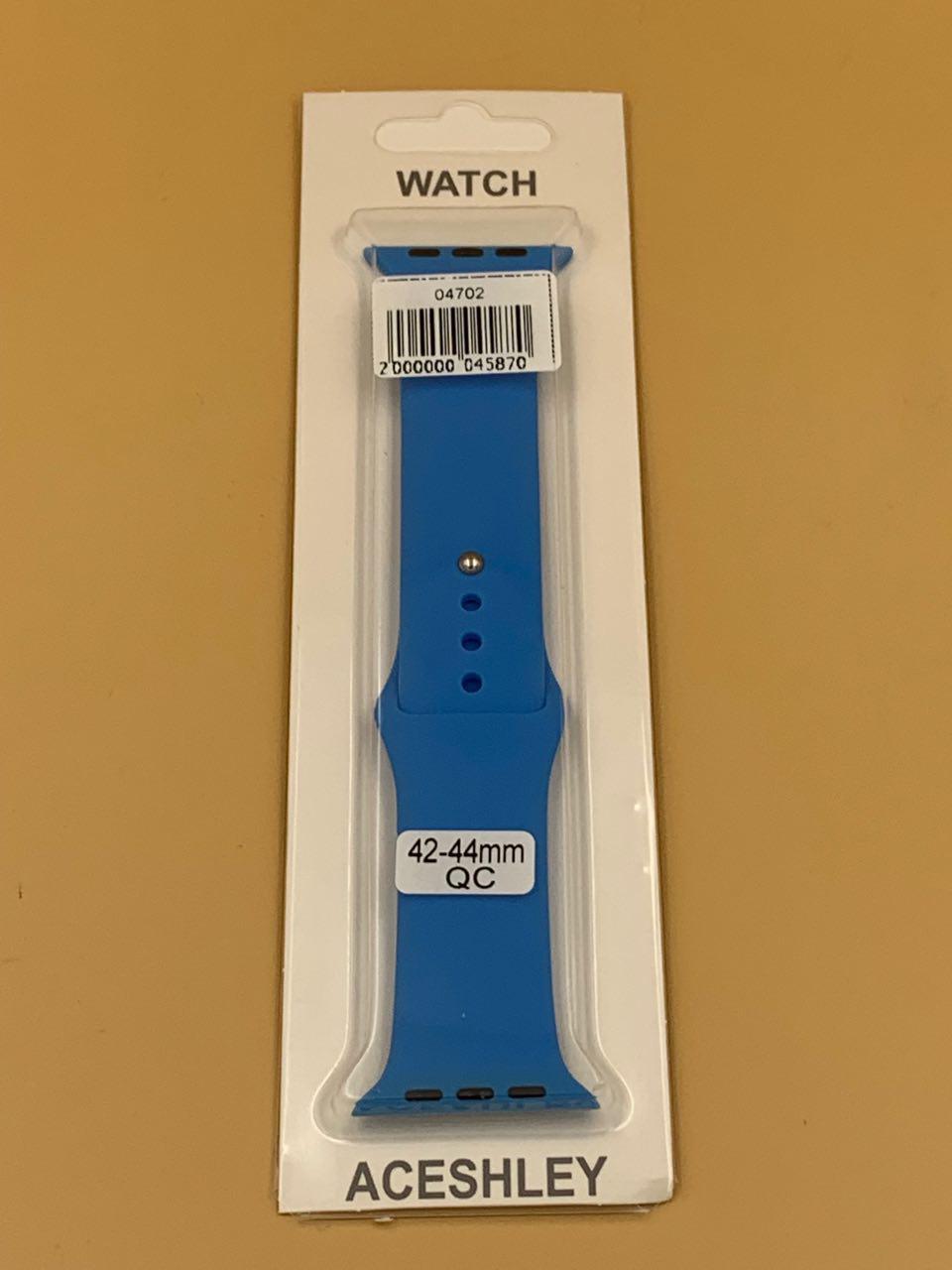 Ремешок силиконовый для iWatch 42/44/45/49мм ЛАЗУРНЫЙ 