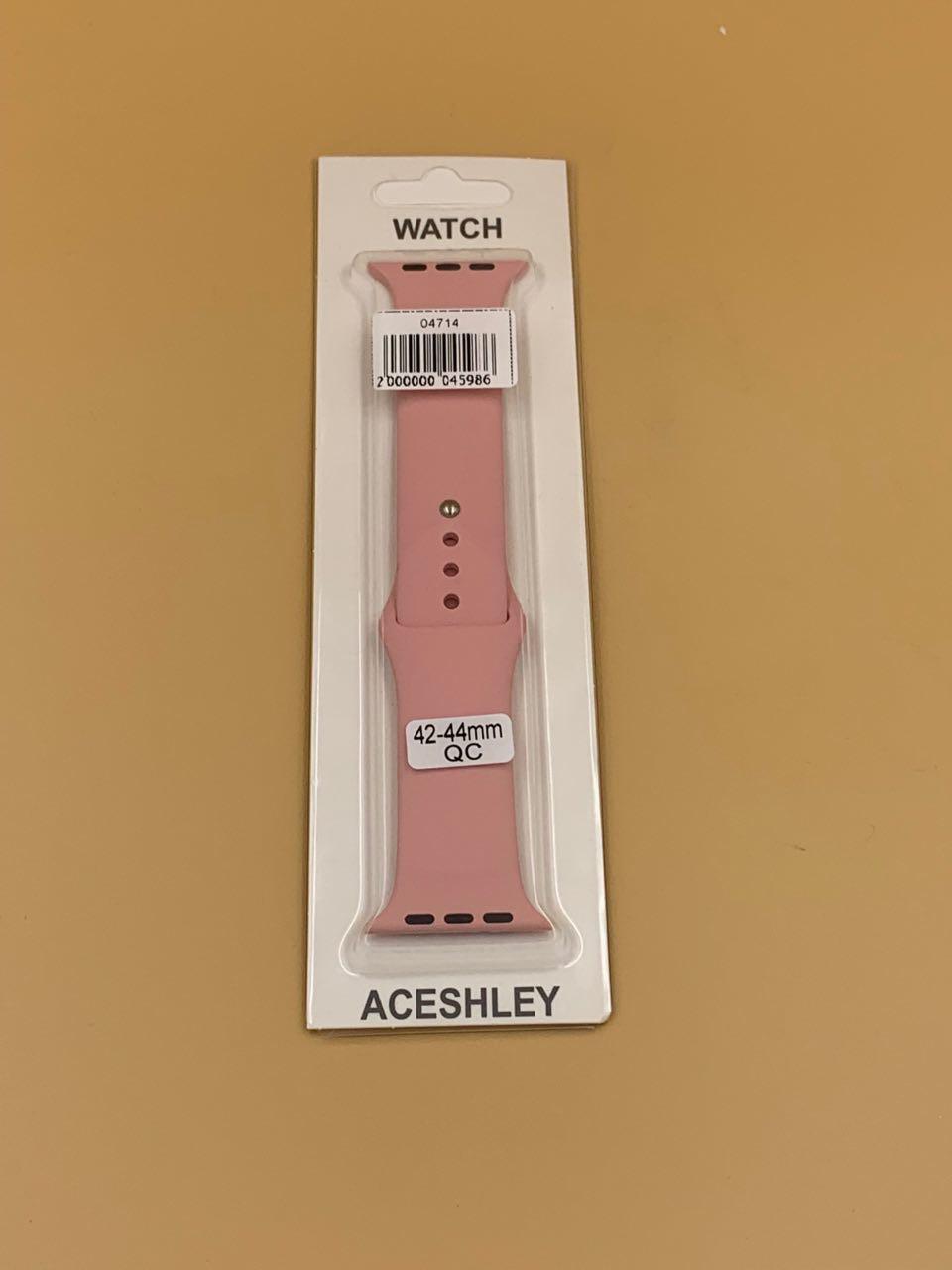 Ремешок силиконовый для iWatch 42/44/45/49мм СВЕТЛО-РОЗОВЫЙ 