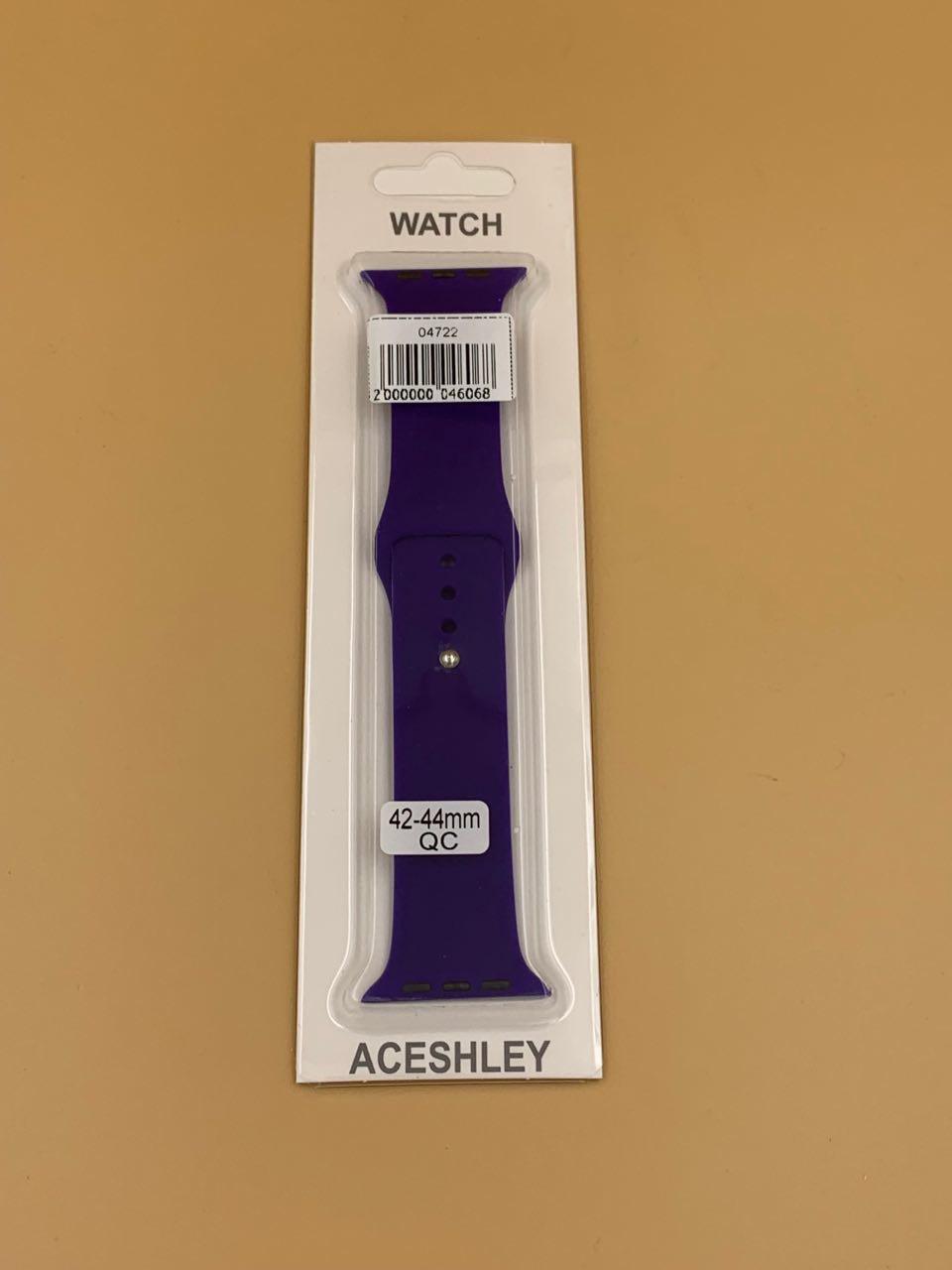 Ремешок силиконовый для iWatch 42/44/45/49мм ТЕМНО-ФИОЛЕТОВЫЙ 