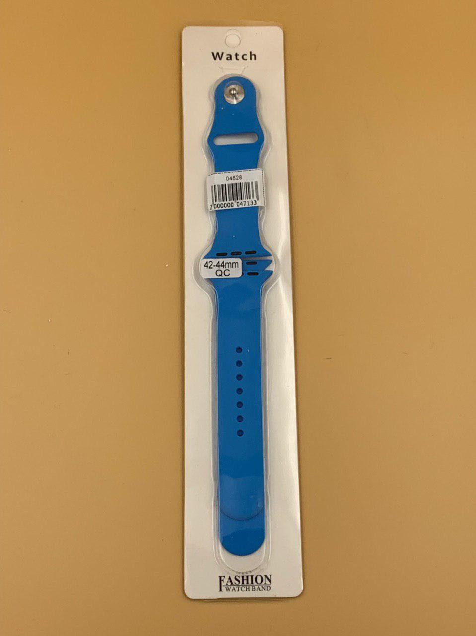 Ремешок силиконовый для iWatch 42/44/45/49мм ЛАЗУРНЫЙ (2 размера в комплекте)