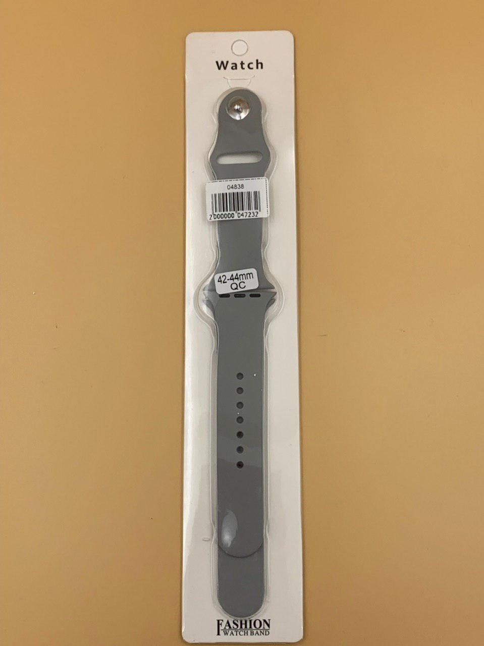 Ремешок силиконовый для iWatch 42/44/45/49мм СЕРЫЙ №18 (2 размера в комплекте)