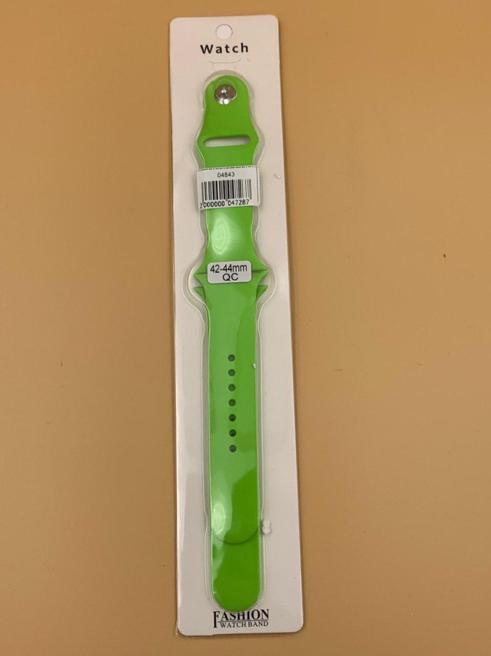 Ремешок силиконовый для iWatch 42/44/45/49мм ЗЕЛЕНЫЙ НЕОН (2 размера в комплекте)