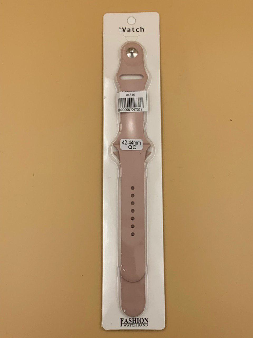 Ремешок силиконовый для iWatch 42/44/45/49мм ПУДРОВЫЙ №80 (2 размера в комплекте)