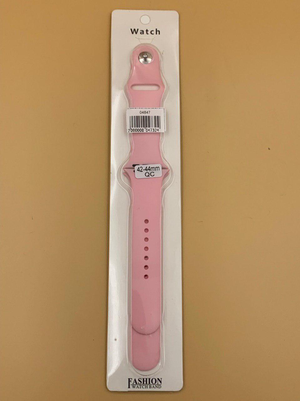 Ремешок силиконовый для iWatch 42/44/45/49мм РОЗОВЫЙ №21 (2 размера в комплекте)