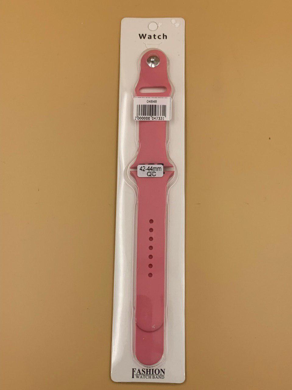 Ремешок силиконовый для iWatch 42/44/45/49мм ГЛУБОКИЙ РОЗОВЫЙ (2 размера в комплекте)