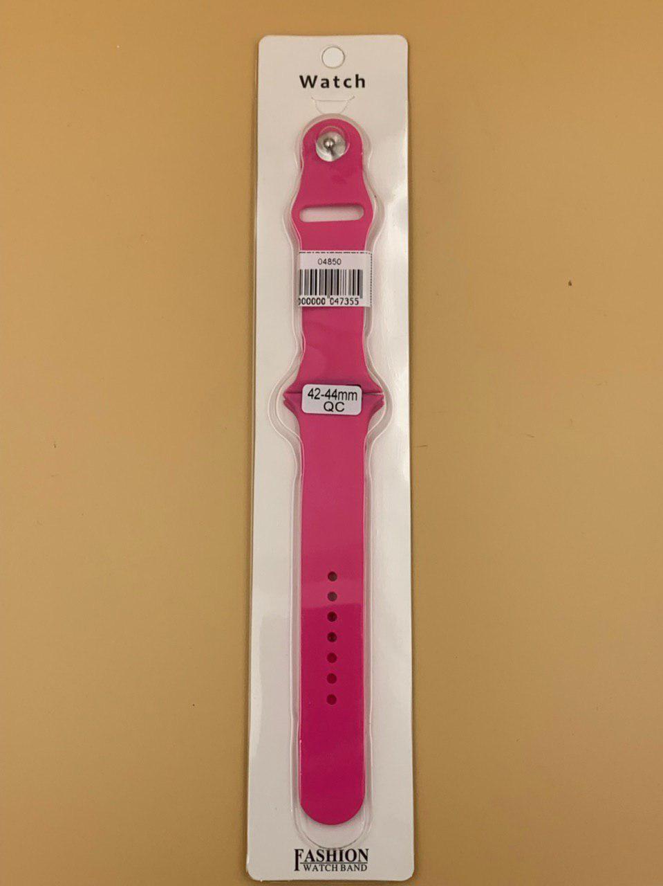 Ремешок силиконовый для iWatch 42/44/45/49мм БАРБИ РОЗОВЫЙ №14 (2 размера в комплекте)