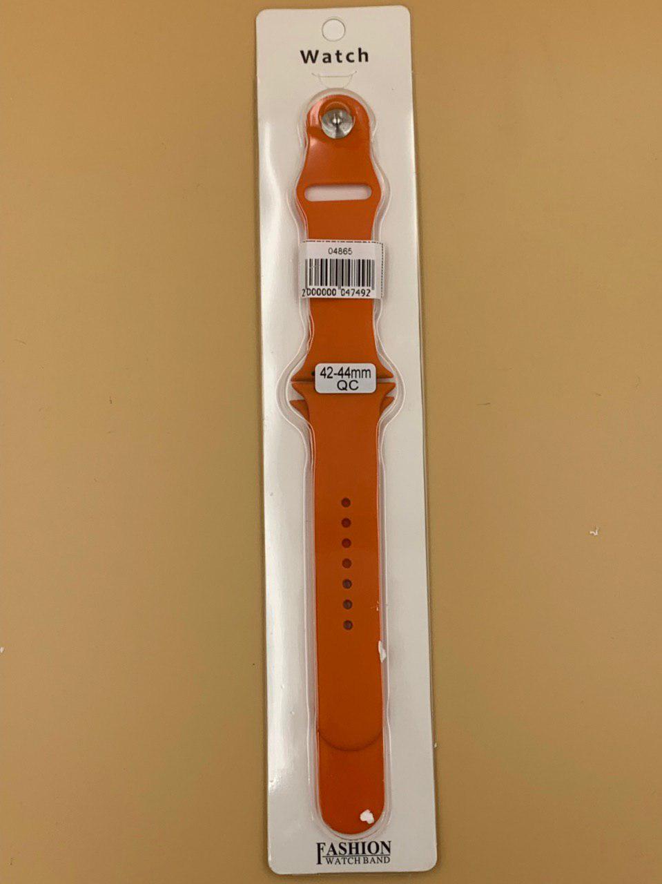 Ремешок силиконовый для iWatch 42/44/45/49мм ОРАНЖЕВЫЙ №5 (2 размера в комплекте)