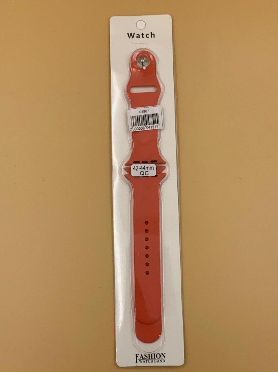 Ремешок силиконовый для iWatch 42/44/45/49мм КОРАЛЛОВЫЙ (2 размера в комплекте)