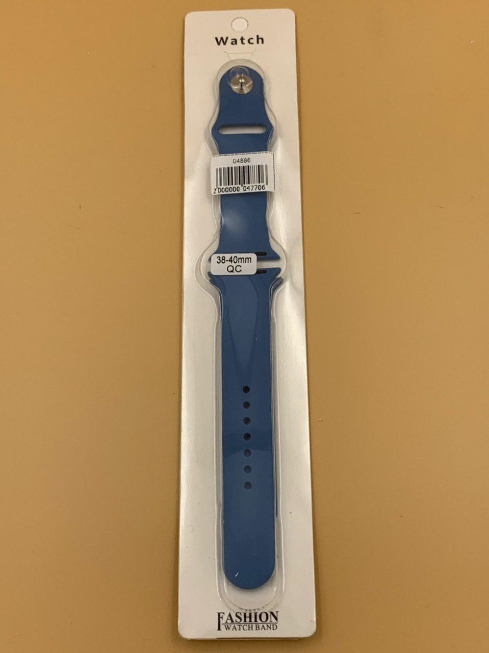 Ремешок силиконовый для iWatch 38/40/41мм СИНИЙ №56 (2 размера в комплекте)