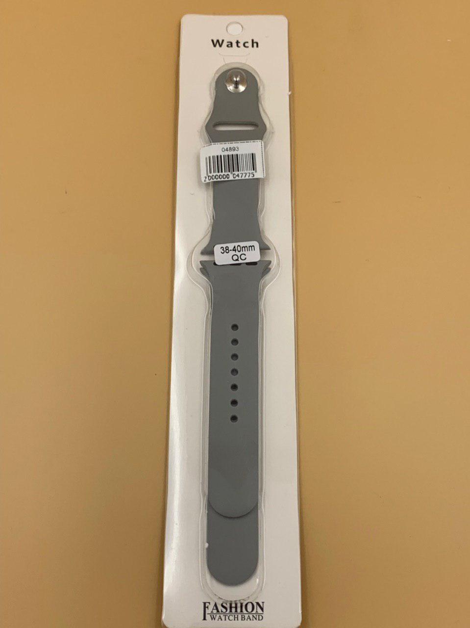 Ремешок силиконовый для iWatch 38/40/41мм СЕРЫЙ №18 (2 размера в комплекте)