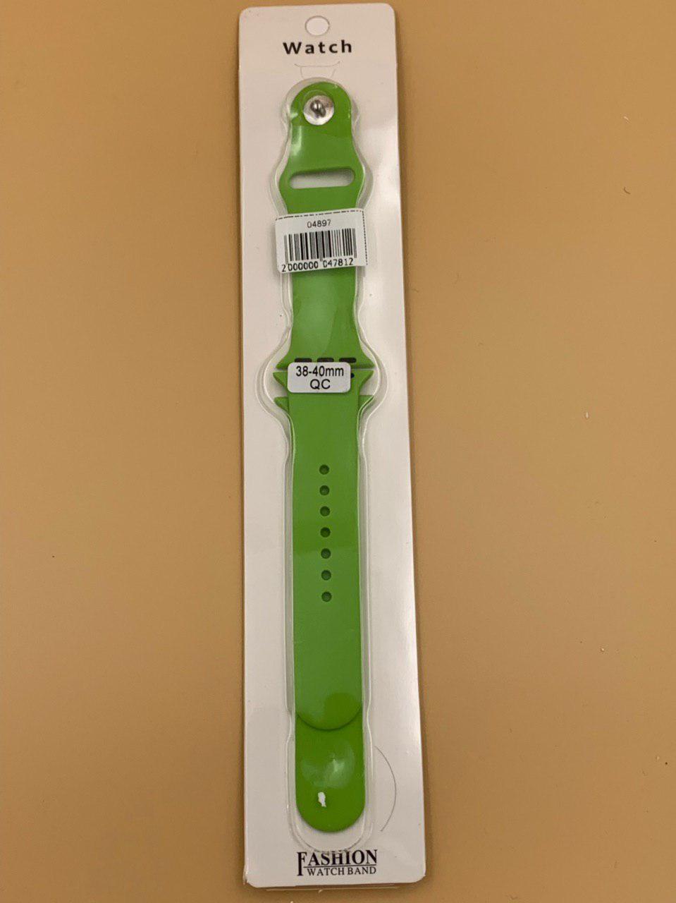 Ремешок силиконовый для iWatch 38/40/41мм САЛАТОВЫЙ №23 (2 размера в комплекте)