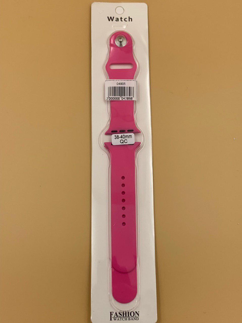 Ремешок силиконовый для iWatch 38/40/41мм БАРБИ РОЗОВЫЙ №14 (2 размера в комплекте)