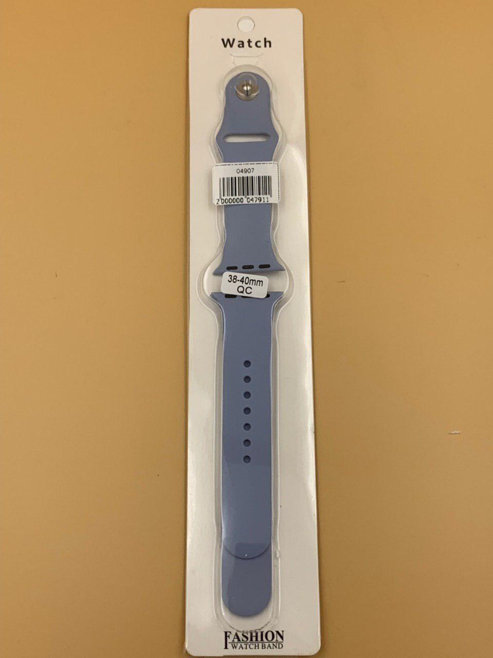 Ремешок силиконовый для iWatch 38/40/41мм ГОЛУБАЯ СИРЕНЬ (2 размера в комплекте)