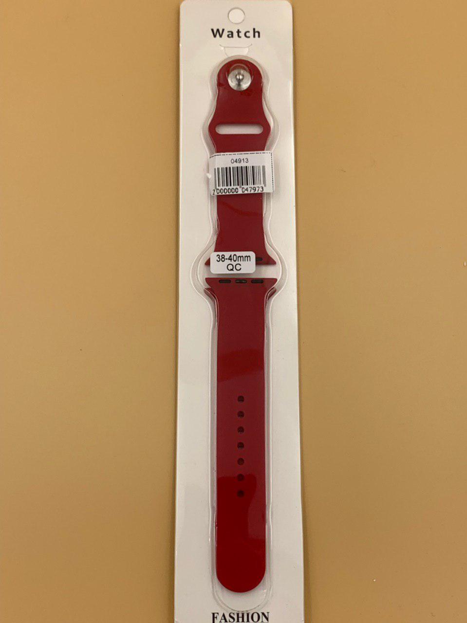 Ремешок силиконовый для iWatch 38/40/41мм КРАСНАЯ КАМЕЛИЯ (2 размера в комплекте)