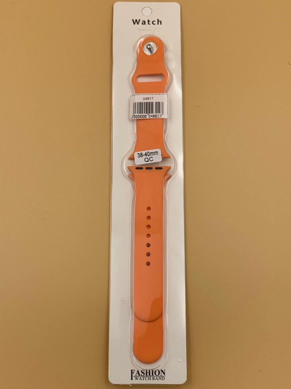 Ремешок силиконовый для iWatch 38/40/41мм СВЕТЛО-ОРАНЖЕВЫЙ (2 размера в комплекте)