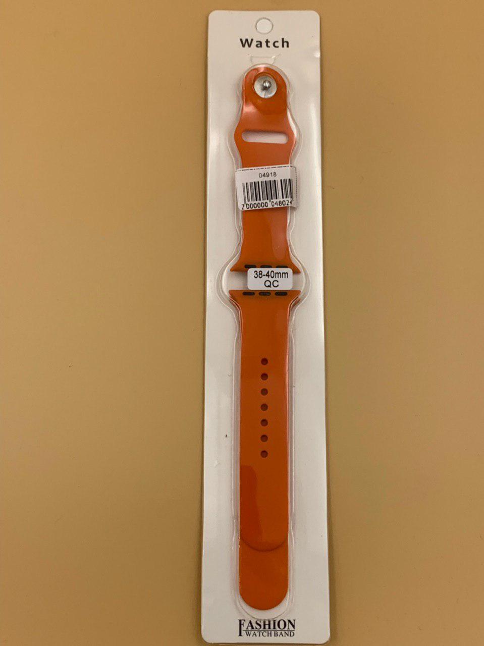 Ремешок силиконовый для iWatch 38/40/41мм ОРАНЖЕВЫЙ №5 (2 размера в комплекте)