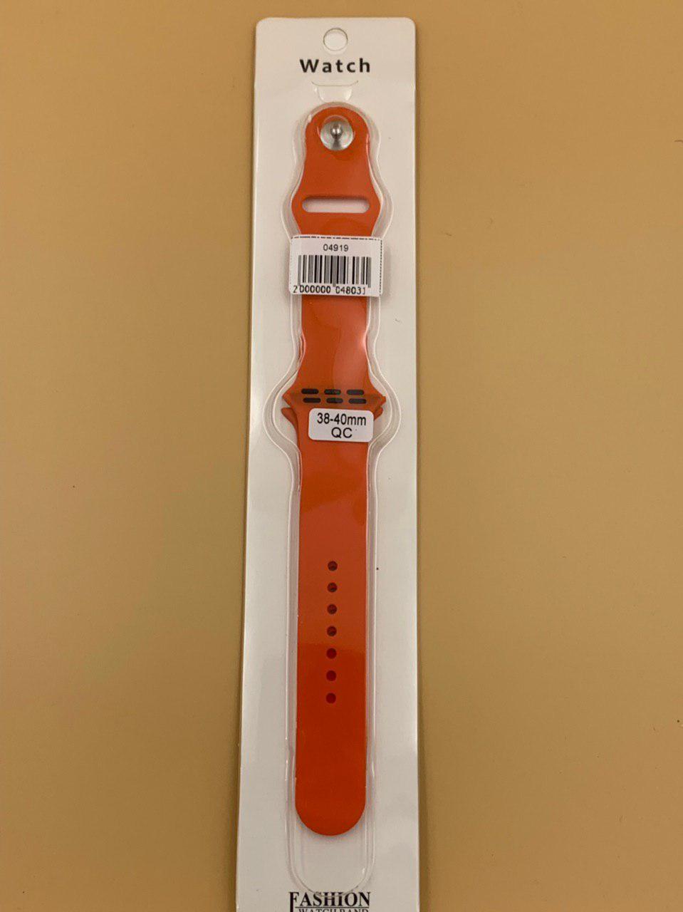 Ремешок силиконовый для iWatch 38/40/41мм ТЕМНО-ОРАНЖЕВЫЙ (2 размера в комплекте)