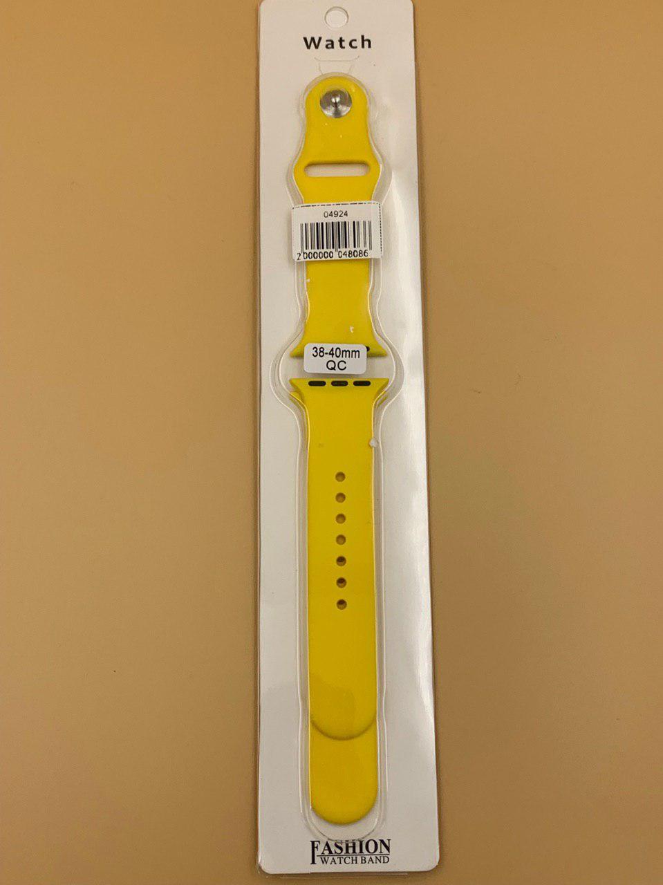 Ремешок силиконовый для iWatch 38/40/41мм ЖЕЛТЫЙ №6 (2 размера в комплекте)