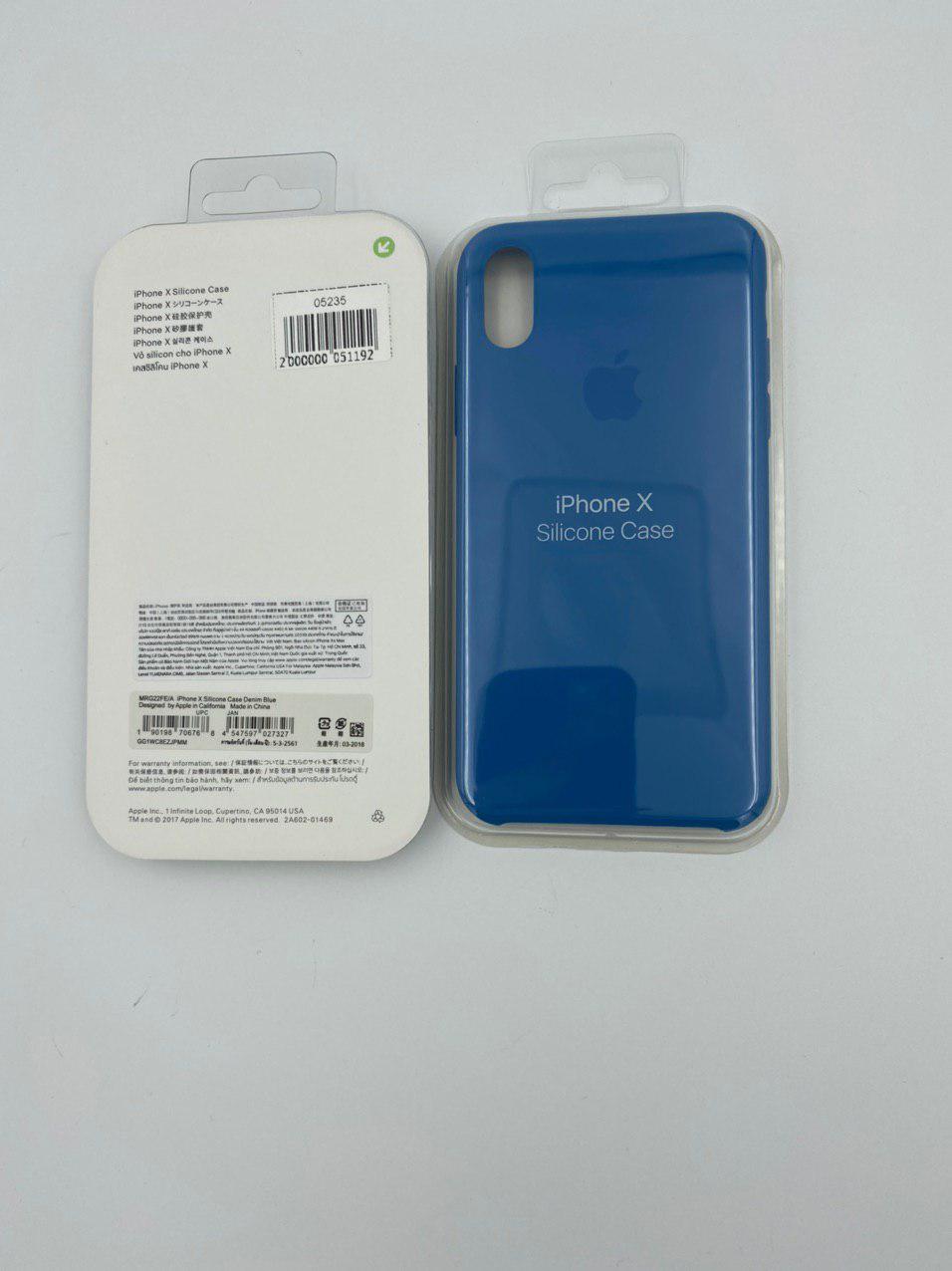 Чехол Silicone Case для iPhoneX ДЖИНСОВЫЙ СИНИЙ (№15) 1:1