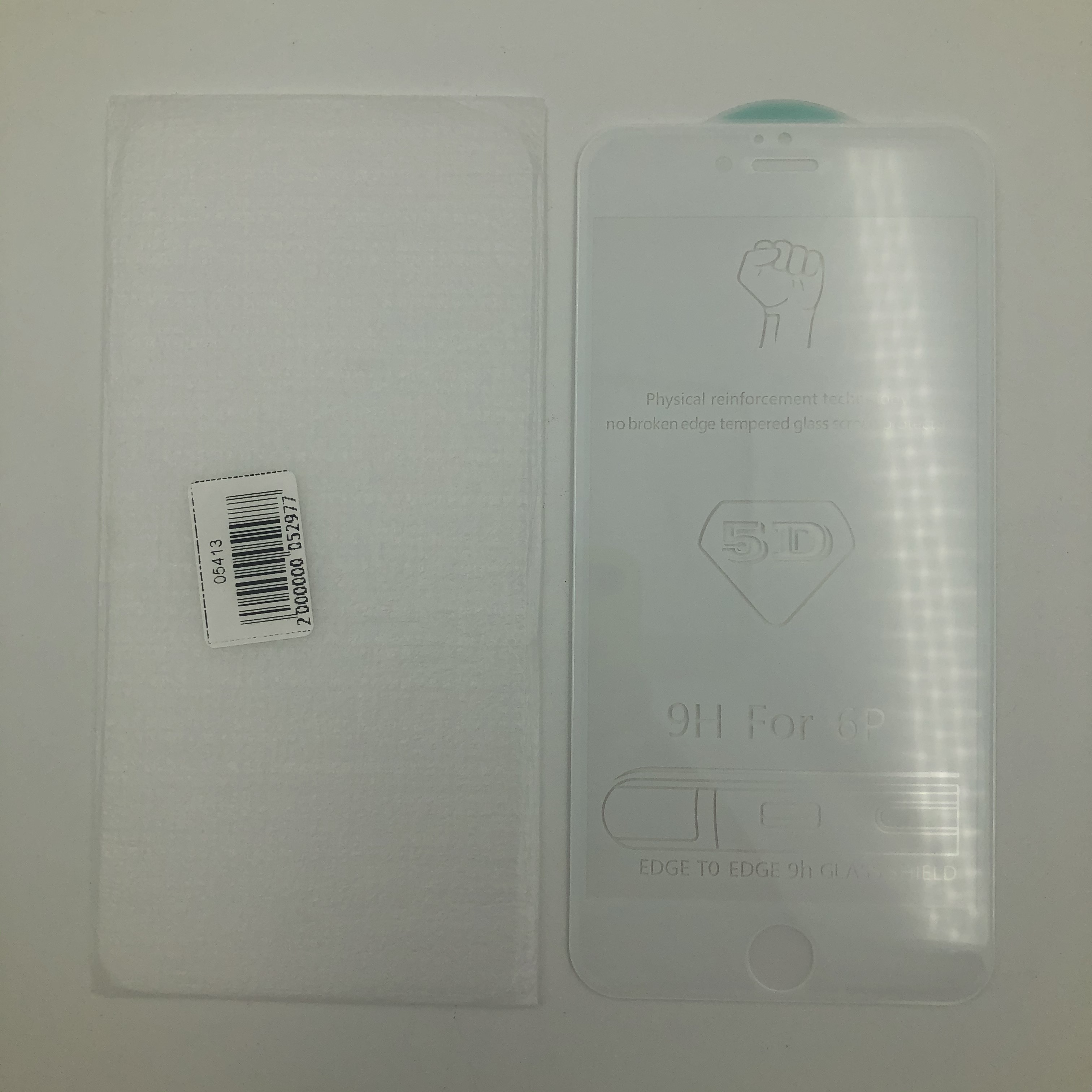 Стекло защитное для iPhone6 Plus/6S Plus (15D белое) 