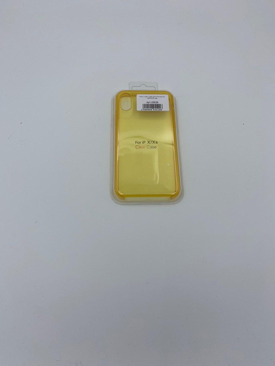 Чехол Clear Case для iPhoneX/XS ЖЕЛТЫЙ №4