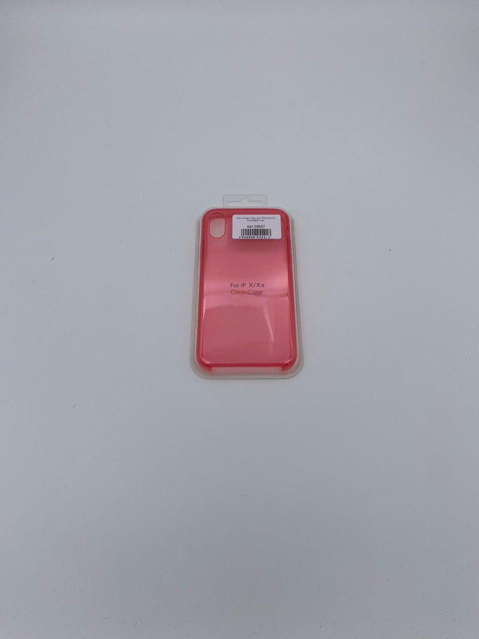 Чехол Clear Case для iPhoneX/XS РОЗОВЫЙ №3
