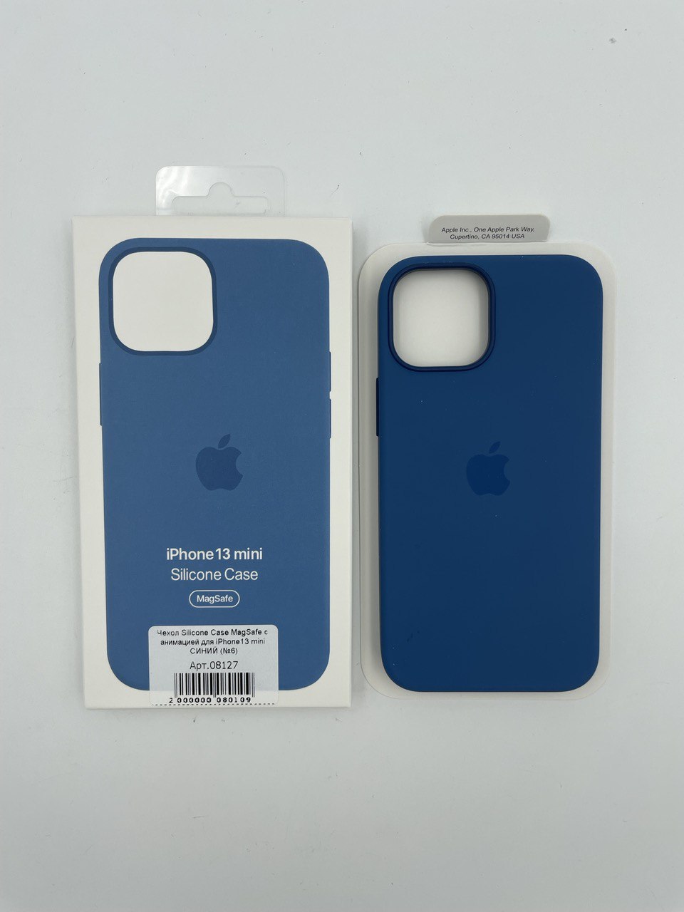 Чехол Silicone Case MagSafe с анимацией для iPhone13 mini СИНИЙ (№6)