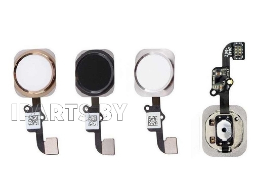 Шлейф для iPhone6 (4,7") Home Button+Home БЕЛЫЙ/СЕРЕБРО (821-2441-A)