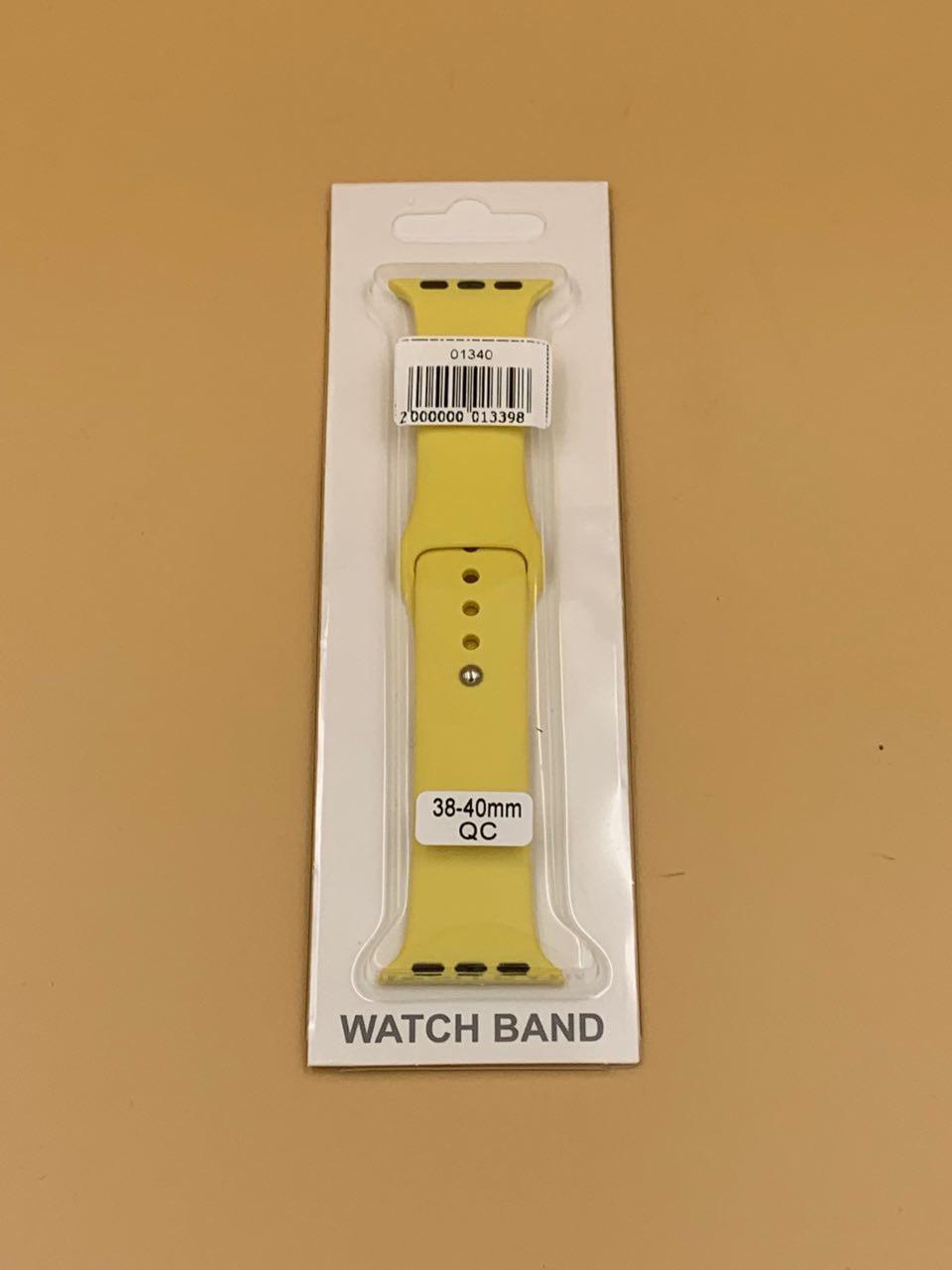Ремешок силиконовый для iWatch 38/40/41мм ЖЕЛТЫЙ 