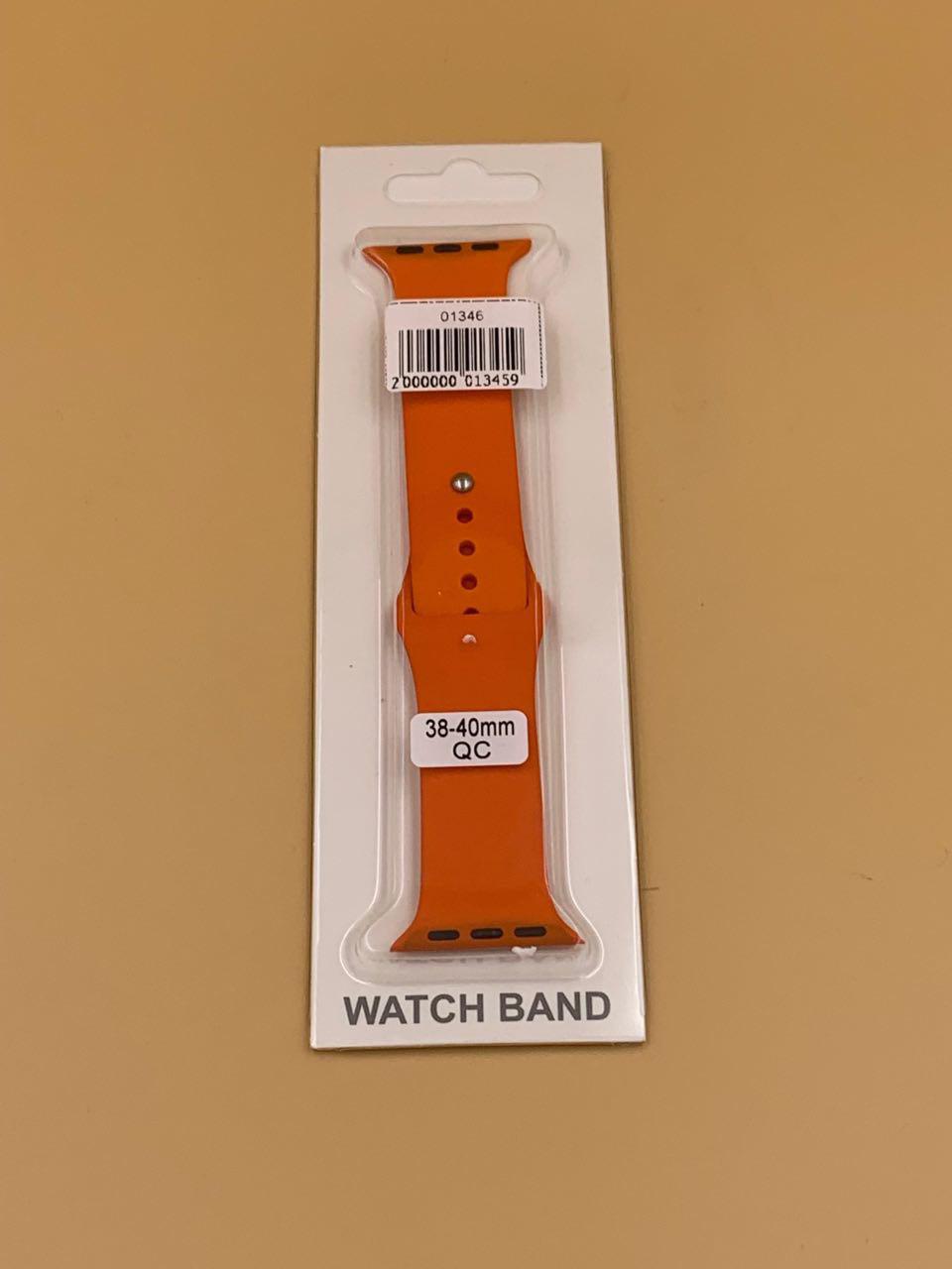 Ремешок силиконовый для iWatch 38/40/41мм ОРАНЖЕВЫЙ 