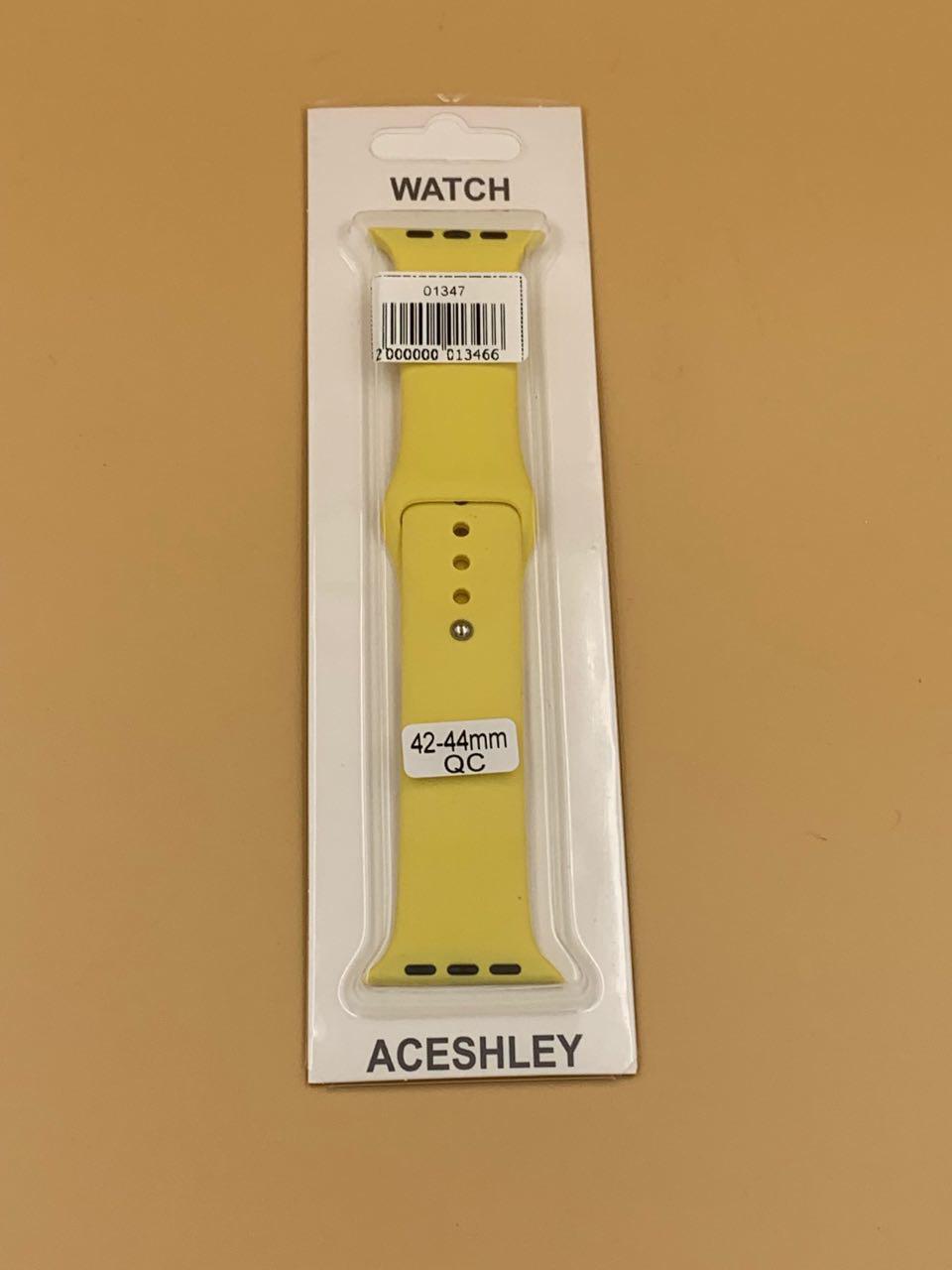 Ремешок силиконовый для iWatch 42/44/45/49мм ЖЕЛТЫЙ 