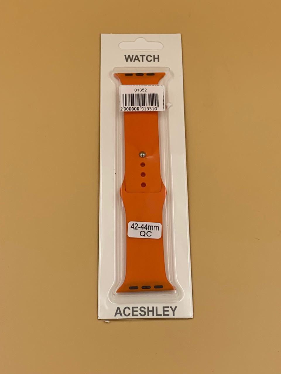 Ремешок силиконовый для iWatch 42/44/45/49мм ОРАНЖЕВЫЙ 