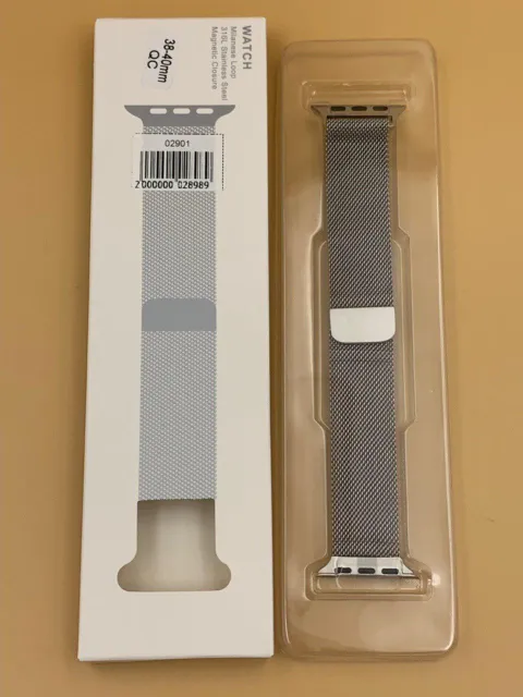 Браслет сетчатый с магнитной застежкой (сталь) для iWatch 38/40/41мм СЕРЕБРО №1, для iWatch 38, iWatch 40, iWatch 41, арт. 02901