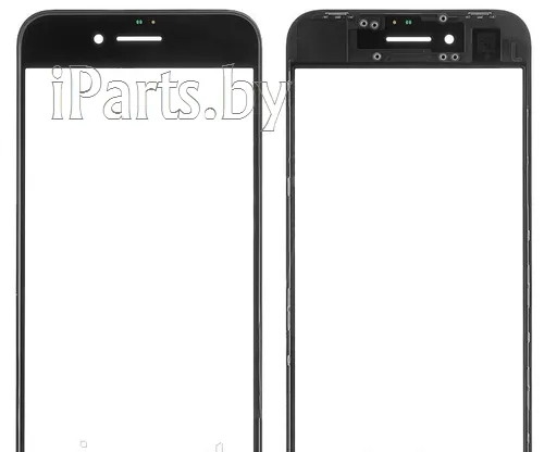 Стекло для iPhone8 Plus + Frame Orig Premium ЧЕРНЫЙ (для ремонта битого модуля), для iPhone 8 Plus, арт. 03249