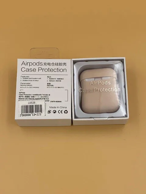 Чехол силиконовый для наушников AIRPods под orig + упак.orig ПУДРОВЫЙ (№6), для AirPods, арт. 03526