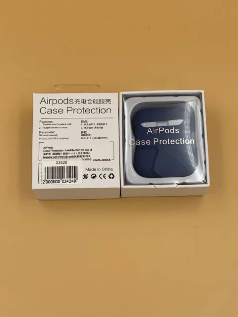 Чехол силиконовый для наушников AIRPods под orig + упак.orig СИНИЙ (№19), для AirPods, арт. 03528